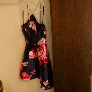 by and by Blue and Pink Floral Dress
